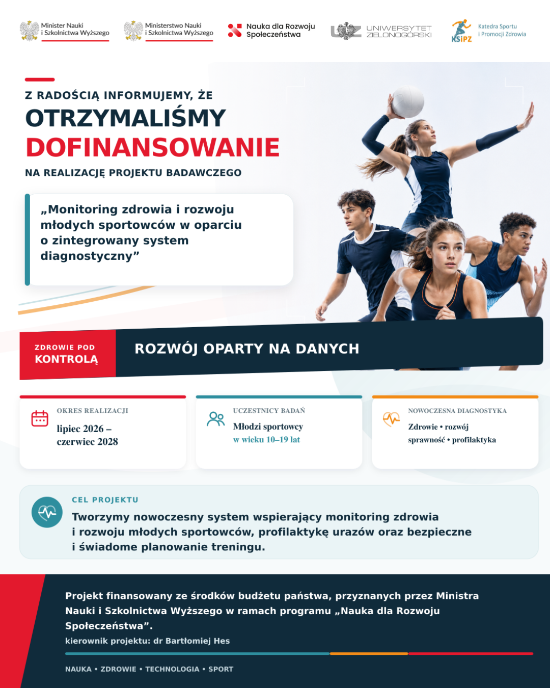 Infografika projektu Monitoring zdrowia i rozwoju młodych sportowców