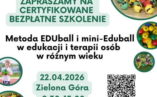 Zaproszenie na szkolenie- Metoda EDUball i mini-Eduball w edukacji i terapii osób w różnym wieku